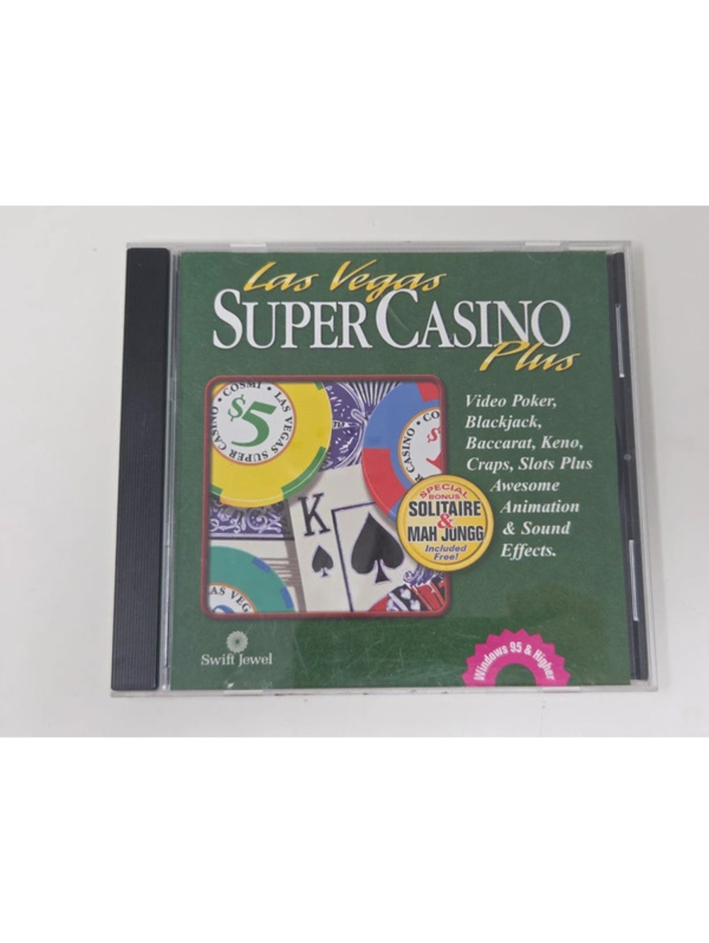 Las Vegas Super Casino Plus PC CD Cosmi Windows 95 Casino Games Jewel Case
